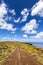 Curvy gravel road in Easter Island