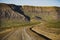 Curvy gravel road in Snaefellsnes Peninsula Vesturland, Iceland