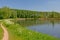 Curvy hiking trail along the borders of the canal `de Moer`