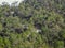 A curvy mountain road in a forest in northern Thailand