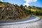 Curvy mountain road in Mediterranean mountains,