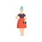 Curvy, overweight fashionable girl with blue dyed hair, beautiful plus size fashion woman, body positive vector