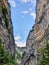 Curvy road between steep rocks of Trigrad gorge in the Western Rhodopes, Bulgaria.