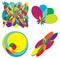 Curvy vibrant colourful abstract shapes, design elements