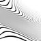 Curvy, waving lines abstract geometry element. Monochrome distorted stripes, random lines pattern