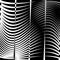 Curvy, waving lines abstract geometry element. Monochrome distorted stripes, random lines pattern