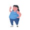 curvy woman obese weight scale obesity overweight big plus size illustration character