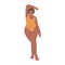 Curvy woman posing in swimwear. Concept of plus size models, body positivity