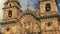 CUSCO, PERU- JUNE 20, 2016: close shot of the church of the society of jesus in cusco