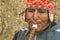 Cusco, PerÃº; December 20, 2018,Peruvian man playing the quena, musical instrument, closed shot, peru