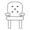 cushioned armchair icon , illustration