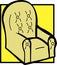 Cushioned armchair vector illustration