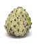 Custard apple isolated on white background. Annona cherimola photo in lightbox.