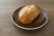 Custard bread on wood table coffee shop