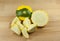 Custard Marrow Squash on cutting board