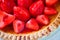 Custard pie topped with fresh strawberries