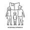 Custody icon. Family under law pictogram. Child custody court order. Editable Vector illustration.