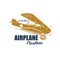 Custom airplane service retro icon or emblem