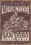 Custom american motorcycle vintage poster