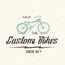 Custom Bicycle Retro Vector Label or Logo Template