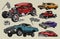 Custom cars colorful vintage composition