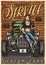 Custom cars garage service vintage poster