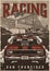 Custom cars vintage poster