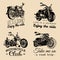 Custom chopper and motorcycle logos set. Vintage inspirational posters, t-shirt prints collection for MC, garage etc.