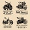 Custom chopper and motorcycle logos set. Vintage inspirational posters, t-shirt prints collection for MC, garage etc.