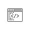 Custom coding symbol. Programming line icon, outline vector sign