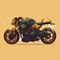 Custom colorful motorcycle side view template in vintage style isolated vector