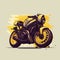 Custom colorful motorcycle side view template in vintage style isolated vector