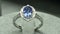 Custom design jewelery ring. handmade. rings with colorful gemstones. blue gems.