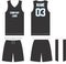 Custom Designs Basketball Uniform jersey  shorts Front and back view sports uniforms Mock ups Templates illustrations