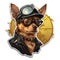 Custom Dog Sticker Pilot Chihuahua - Dieselpunk Style - 8k Resolution