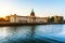 The Custom house in Dublin, Ireland in the evening