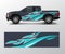 Custom livery race rally off road car vehicle sticker and tinting. Car wrap decal design vector