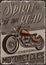 Custom motorcycle colorful vintage poster