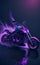 Custom motorcycle graphic image in vibrant volumetric pink lighting and with a reflection image at the bottom.