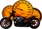 custom Motorcycle with speedometer vector illustration design
