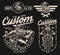 Custom motorcycle vintage labels set