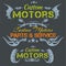 Custom motors - vector emblem set.