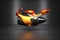 Custom orange futuristic turbine jet bike