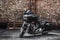 Custom street motorbike in black and metallic colors