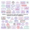 Custom vector typical artistic passport arrival and departure stamps variations set for USA