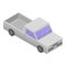 Custom white pickup icon, isometric style