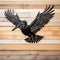 Custom Wooden Pelican Fly Away Mural - Rustic Americana Design