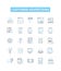 Customer advertising vector line icons set. Advertise, Customer, Promote, Target, Reach, Increase, Engage illustration