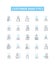 Customer analytics vector line icons set. Customer, Analytics, Segmentation, Profiling, Analysis, Trends, Retention