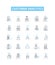 Customer analytics vector line icons set. Customer, Analytics, Segmentation, Profiling, Analysis, Trends, Retention